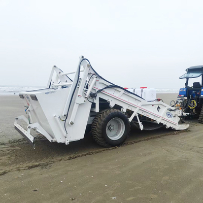 15 km/h Vitesse maximale de conduite Tracteur balayeur de plage remorqué pour nettoyer le sable sec et humide